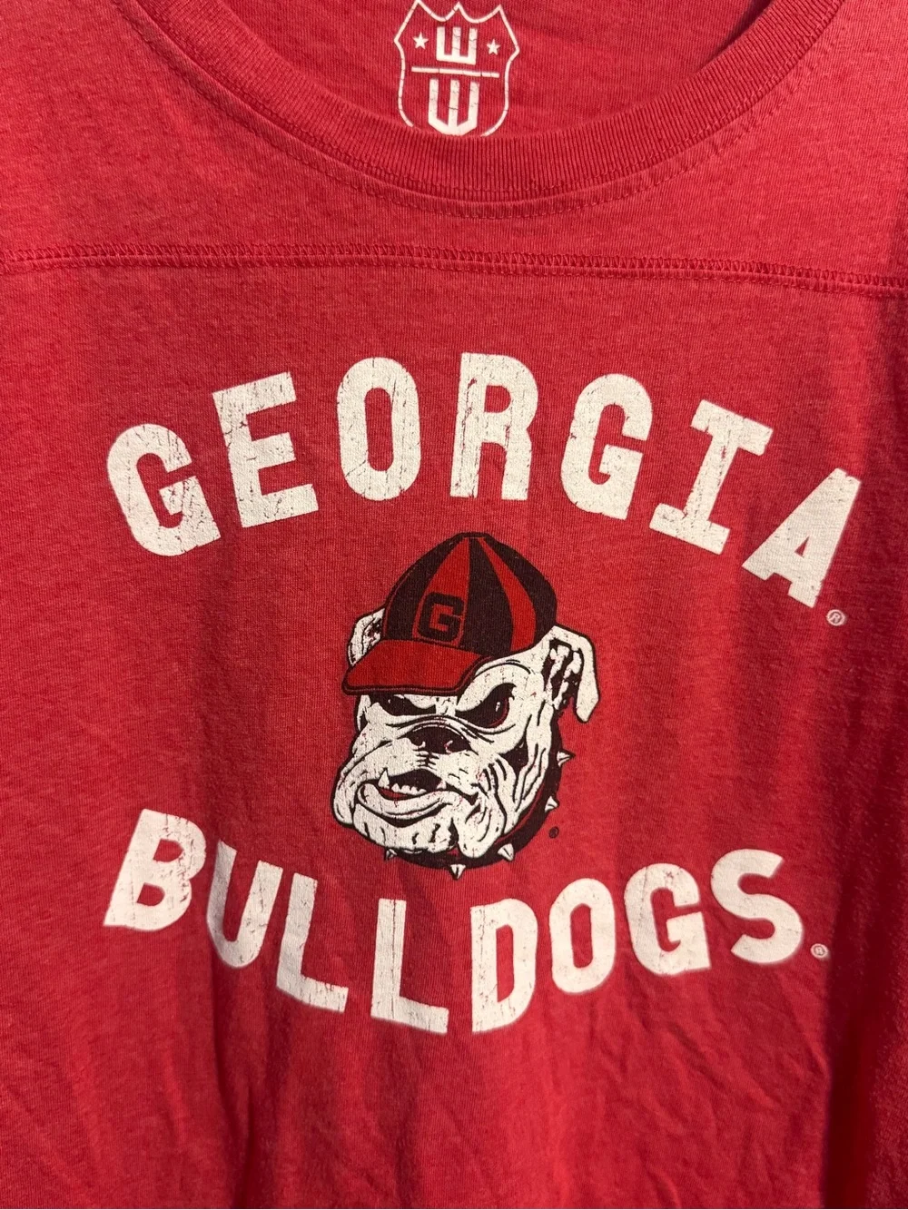 Wes and Willy Georgia Bulldogs UGA Red Long Sleeve Shirt Youth L 14/16